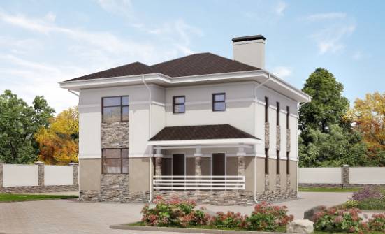 150-014-П Проект двухэтажного дома, уютный домик из бризолита Оха | Проекты домов от House Expert
