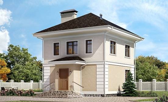 090-003-Л Проект двухэтажного дома, компактный домик из керамзитобетонных блоков Южно-Сахалинск | Проекты домов от House Expert