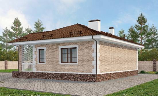 065-002-П Проект бани из кирпича Холмск | Проекты одноэтажных домов от House Expert