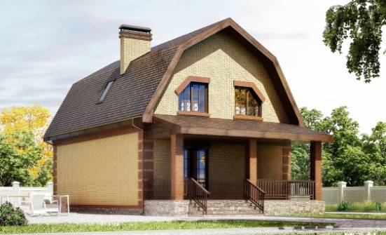 130-005-Л Проект двухэтажного дома мансардный этаж, классический домик из газобетона Поронайск | Проекты домов от House Expert