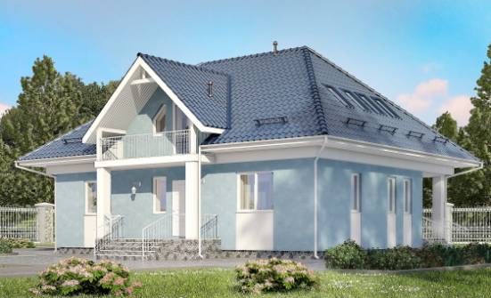 200-002-П Проект двухэтажного дома мансардой, красивый загородный дом из блока Невельск | Проекты домов от House Expert