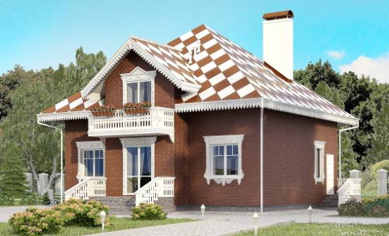 155-003-Л Проект двухэтажного дома мансардный этаж и гаражом, классический загородный дом из теплоблока Невельск | Проекты домов от House Expert
