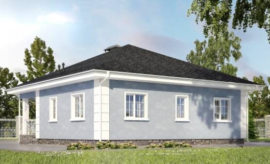 100-001-П Проект одноэтажного дома, уютный загородный дом из поризованных блоков Поронайск | Проекты домов от House Expert