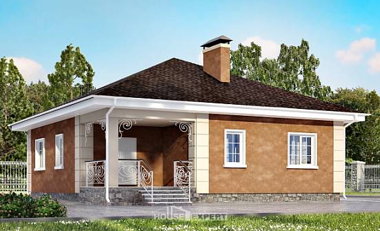 100-001-Л Проект одноэтажного дома, бюджетный дом из бризолита Невельск | Проекты домов от House Expert