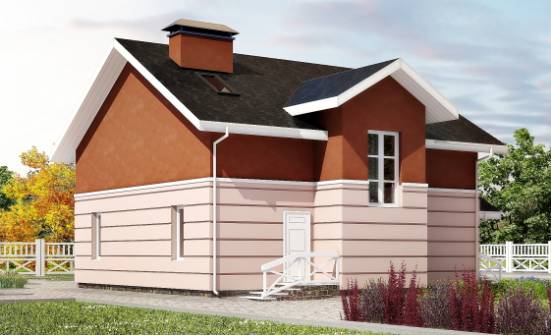155-009-Л Проект двухэтажного дома мансардой, классический загородный дом из газосиликатных блоков Южно-Сахалинск | Проекты домов от House Expert