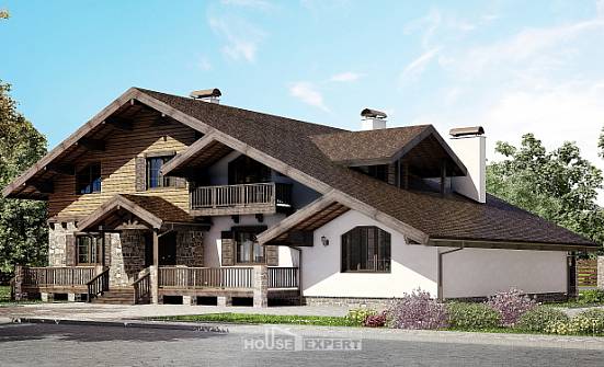320-002-П Проект двухэтажного дома с мансардным этажом, огромный загородный дом из кирпича Южно-Сахалинск | Проекты домов от House Expert