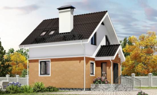 070-001-Л Проект двухэтажного дома мансардный этаж, уютный домик из пеноблока Южно-Сахалинск | Проекты домов от House Expert