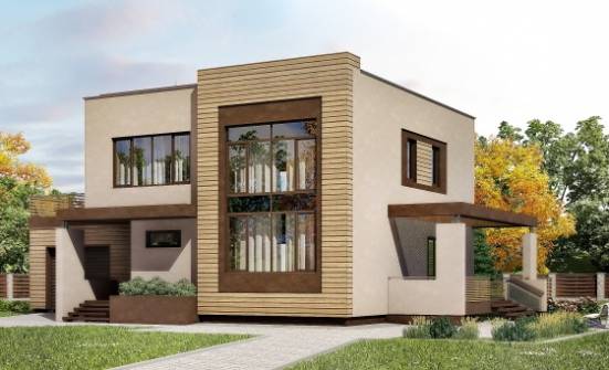 220-003-Л Проект двухэтажного дома и гаражом, красивый дом из поризованных блоков Холмск | Проекты домов от House Expert