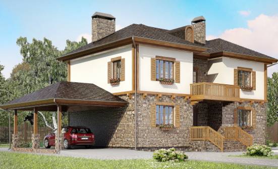 155-006-Л Проект двухэтажного дома, гараж, небольшой дом из поризованных блоков Холмск | Проекты домов от House Expert
