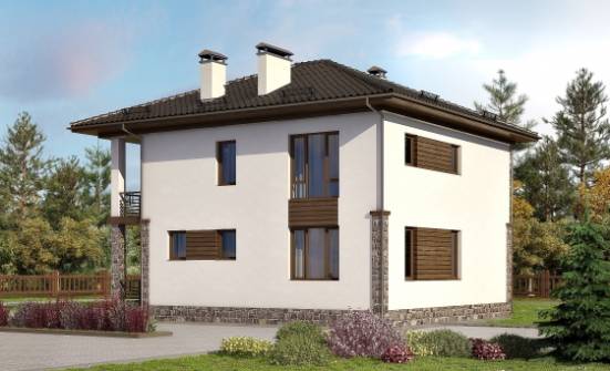 170-005-П Проект двухэтажного дома, красивый дом из твинблока Невельск | Проекты домов от House Expert