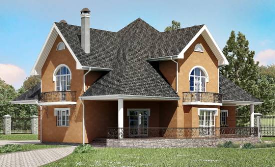 310-001-П Проект двухэтажного дома мансардой, большой дом из газобетона Южно-Сахалинск | Проекты домов от House Expert