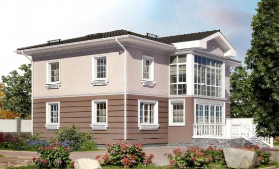 210-005-П Проект двухэтажного дома, просторный загородный дом из газосиликатных блоков Холмск | Проекты домов от House Expert