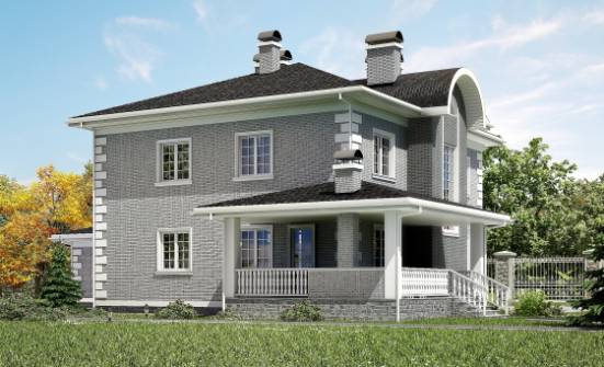 245-004-Л Проект двухэтажного дома, гараж, современный домик из кирпича Невельск | Проекты домов от House Expert