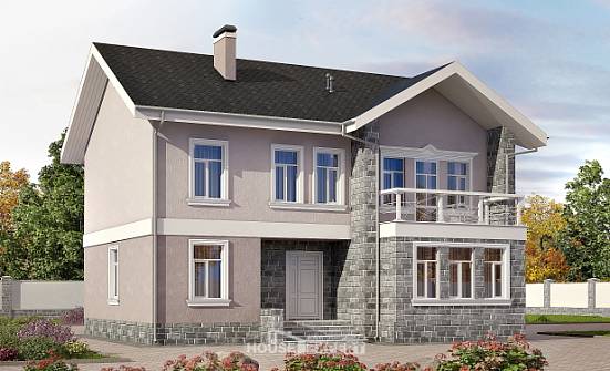 170-008-П Проект двухэтажного дома, уютный загородный дом из газобетона Поронайск | Проекты домов от House Expert