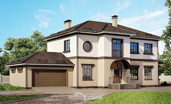 290-004-Л Проект двухэтажного дома, гараж, красивый домик из кирпича Южно-Сахалинск | Проекты домов от House Expert