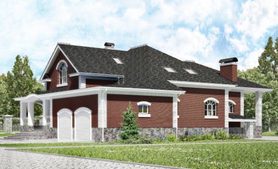 600-001-П Проект трехэтажного дома мансардой и гаражом, уютный домик из пеноблока Поронайск | Проекты домов от House Expert