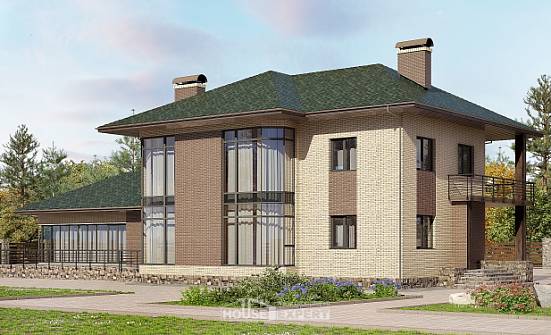 305-003-П Проект двухэтажного дома, большой дом из теплоблока Холмск | Проекты домов от House Expert