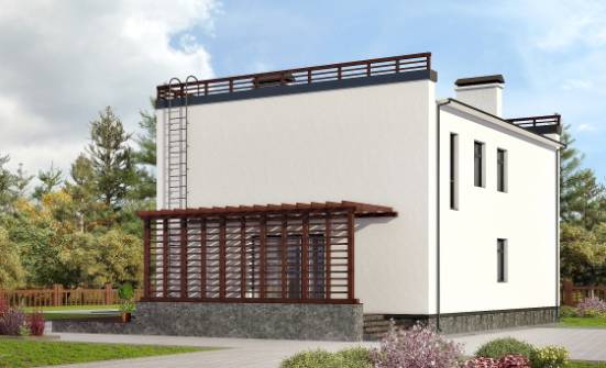 215-002-П Проект двухэтажного дома, современный загородный дом из пеноблока Холмск | Проекты домов от House Expert
