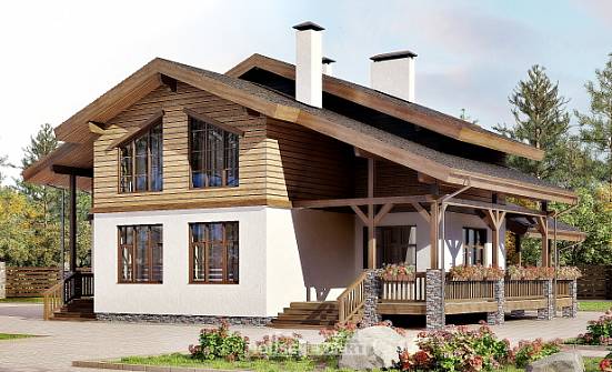 210-006-П Проект двухэтажного дома с мансардным этажом, красивый дом из кирпича Невельск | Проекты домов от House Expert