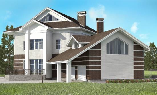 410-001-П Проект двухэтажного дома и гаражом, современный загородный дом из кирпича Оха | Проекты домов от House Expert