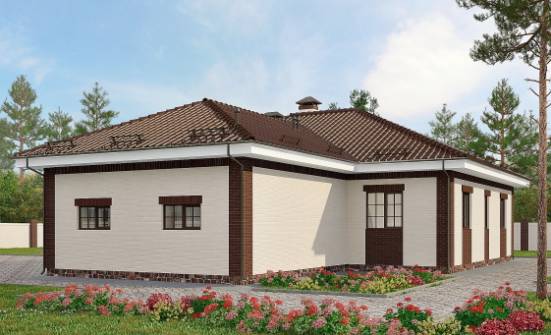 160-015-П Проект одноэтажного дома и гаражом, классический домик из керамзитобетонных блоков Невельск | Проекты домов от House Expert
