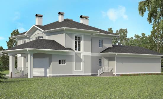 360-001-П Проект двухэтажного дома и гаражом, огромный коттедж из кирпича Холмск | Проекты домов от House Expert