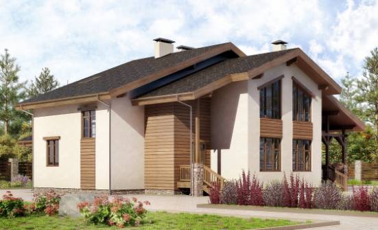 240-003-П Проект двухэтажного дома с мансардой, классический домик из кирпича Южно-Сахалинск | Проекты домов от House Expert