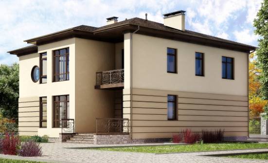 300-006-П Проект двухэтажного дома и гаражом, большой загородный дом из кирпича Оха | Проекты домов от House Expert