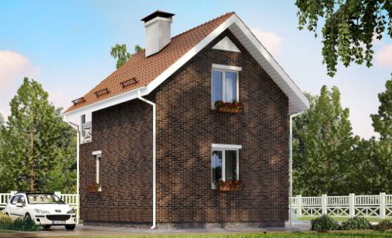 045-001-Л Проект двухэтажного дома мансардой, красивый загородный дом из поризованных блоков Невельск | Проекты домов от House Expert