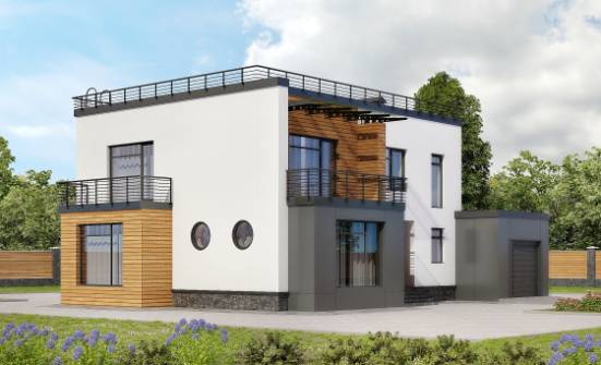 260-002-П Проект двухэтажного дома, гараж, просторный загородный дом из газосиликатных блоков Невельск | Проекты домов от House Expert
