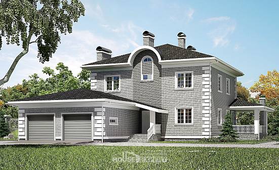 245-004-Л Проект двухэтажного дома, гараж, современный домик из кирпича Невельск | Проекты домов от House Expert
