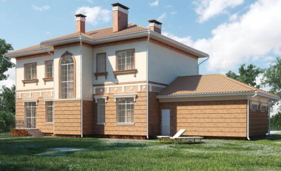 285-001-Л Проект двухэтажного дома и гаражом, уютный коттедж из кирпича Невельск | Проекты домов от House Expert