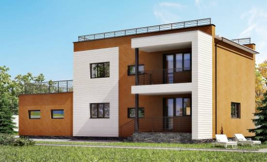 180-012-П Проект двухэтажного дома, гараж, классический домик из кирпича Поронайск | Проекты домов от House Expert
