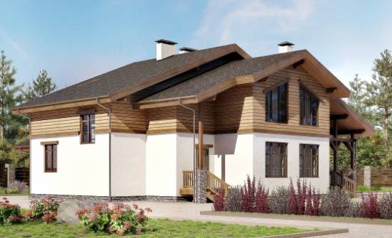 210-006-П Проект двухэтажного дома с мансардным этажом, красивый дом из кирпича Невельск | Проекты домов от House Expert