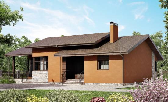 130-007-П Проект одноэтажного дома, красивый загородный дом из газобетона Южно-Сахалинск | Проекты одноэтажных домов от House Expert