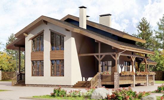 240-003-П Проект двухэтажного дома с мансардой, классический домик из кирпича Южно-Сахалинск | Проекты домов от House Expert