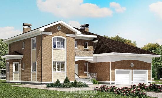 335-002-П Проект двухэтажного дома и гаражом, огромный дом из кирпича Поронайск | Проекты домов от House Expert
