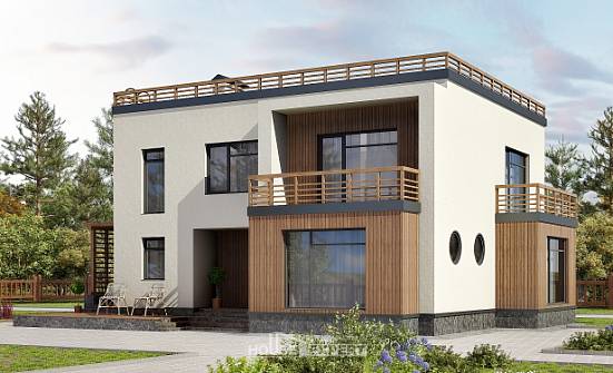 215-002-Л Проект двухэтажного дома, уютный коттедж из теплоблока Поронайск | Проекты домов от House Expert