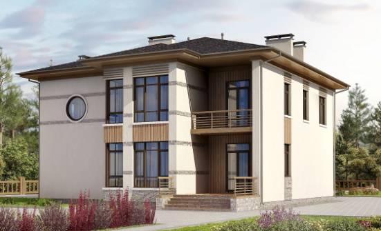 345-001-П Проект двухэтажного дома, большой загородный дом из бризолита Холмск | Проекты домов от House Expert