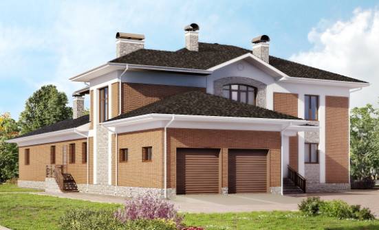 520-002-Л Проект трехэтажного дома и гаражом, современный домик из блока Оха | Проекты домов от House Expert