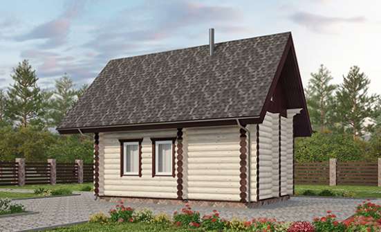 035-001-Л Проект бани из бревен Южно-Сахалинск | Проекты домов от House Expert