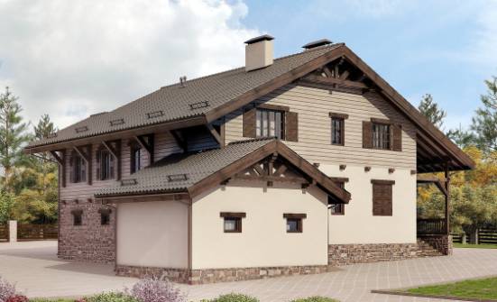 255-002-П Проект двухэтажного дома мансардный этаж и гаражом, красивый дом из бризолита Холмск | Проекты домов от House Expert