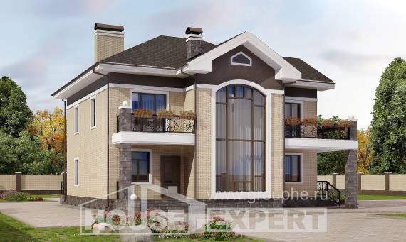 200-006-П Проект двухэтажного дома, просторный коттедж из кирпича Невельск, House Expert