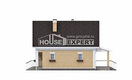130-004-П Проект двухэтажного дома с мансардой, скромный домик из теплоблока Оха, House Expert