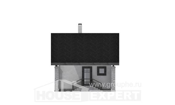 060-001-П Проект двухэтажного дома с мансардой и гаражом, бюджетный загородный дом из арболита, Оха