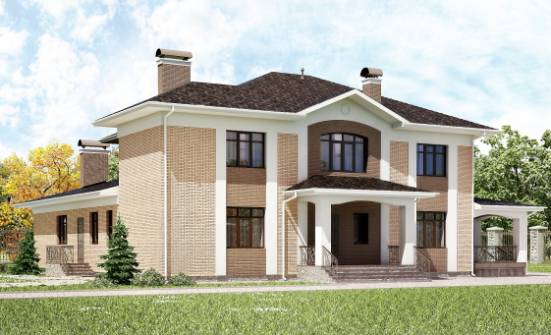 520-001-П Проект трехэтажного дома, красивый загородный дом из блока Невельск | Проекты домов от House Expert