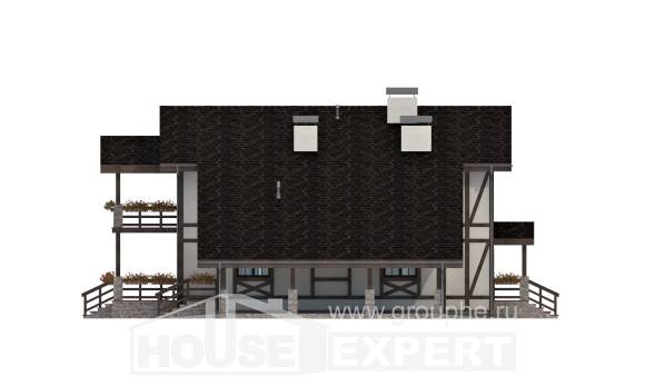 250-002-Л Проект двухэтажного дома мансардный этаж, гараж, современный дом из кирпича Южно-Сахалинск, House Expert