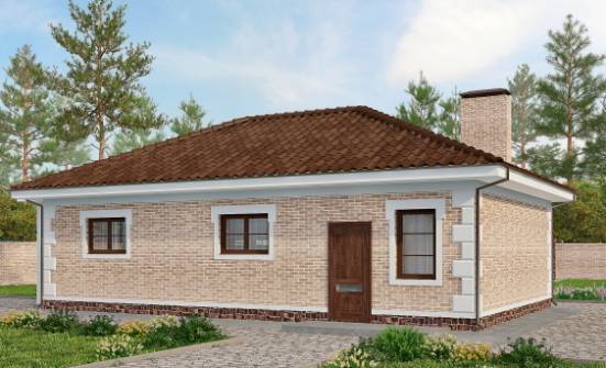 070-005-П Проект гаража из кирпича Холмск | Проекты одноэтажных домов от House Expert