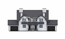 290-003-П Проект двухэтажного дома с мансардным этажом, просторный загородный дом из бризолита Южно-Сахалинск, House Expert