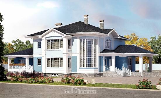 620-001-П Проект трехэтажного дома, гараж, классический дом из газобетона Холмск | Проекты домов от House Expert